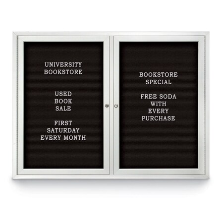 United Visual Products Indoor Enclosed Combo Board, 42"x32", Bronze Frame/White Porc & Amethyst UVCB4232BZ-WHTPORC-AMETHY